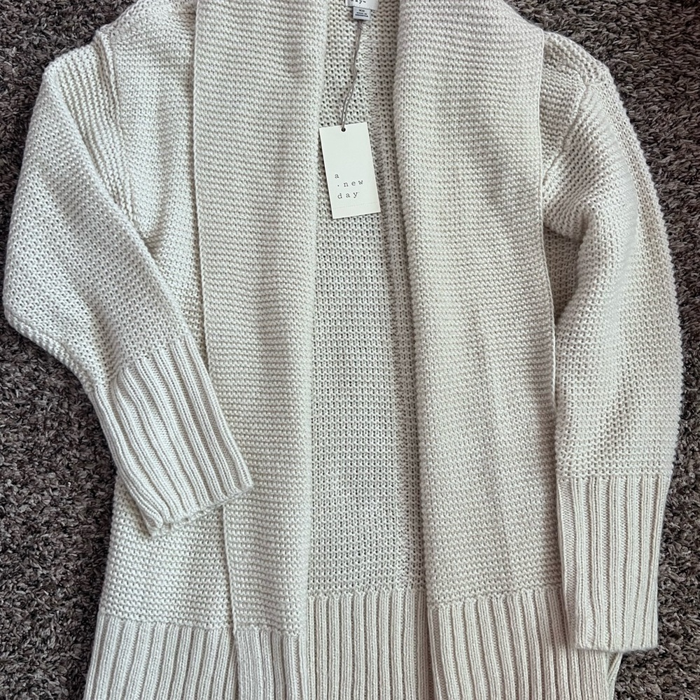 a new day Cream Open-Front Cardigan